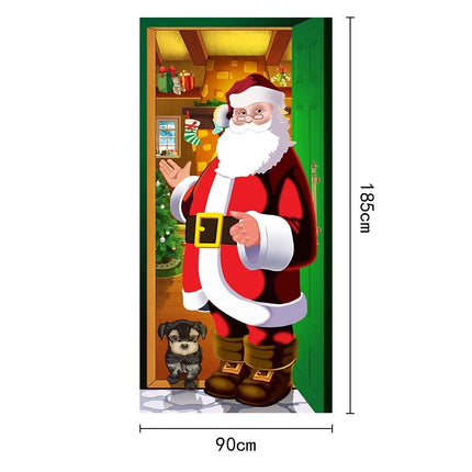180×90cm Christmas Hanging Door Banner Decorative Door Cover Window Sign
