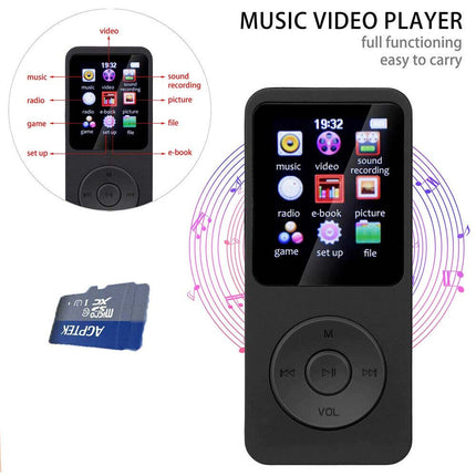64GB MP3 MP4 Music Player 1.8" Screen Portable FM Radio Voice Recorder Gift