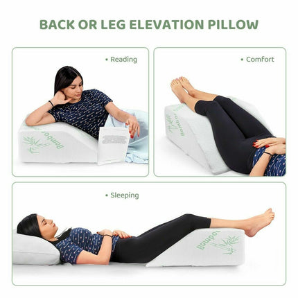 Wedge Elevation Pillow Cool Gel Memory Foam Leg Raiser Support Cushion