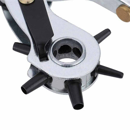 Leather Belt Puncher Eyelet Hole Paper Punch Punching Plier Revolving Craft Tool