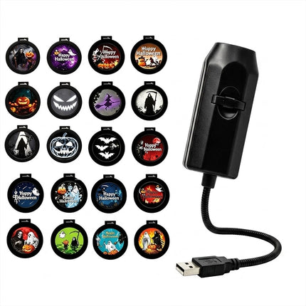 Plug‑and‑Play HD Holiday Projector, USB Powered 360° Rotating Light for Halloween & Christmas