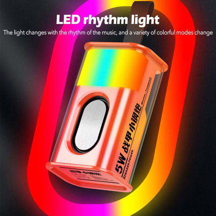 Transparent Mecha Mini Wireless Bluetooth5.0 Speaker Bass Micro Portable Speaker