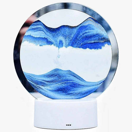 3D Moving Sand Picture LED Quicksand Table Lamp Sandscape Hourglass 16 Colours