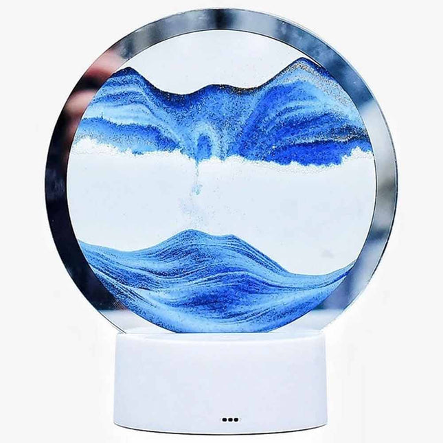 3D Moving Sand Picture LED Quicksand Table Lamp Sandscape Hourglass 16 Colours