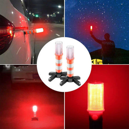 2PCS LED Car Emergency Roadside Warning Flash Strobe Lights Safety Beacon Flares