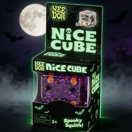 Halloween Cube Squishy Fidget Toy, Spooky Stress Relief Sensory Cube for Kids & Adults