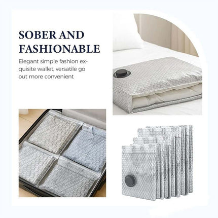 6x Cordless Travel Vacuum Bag Set, Rechargeable Pump Included, Space Saver Bags for Bedding and Clothing