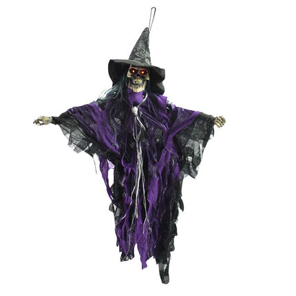 Halloween Hanging Witch NEW Scary Screaming Skeleton Witch Halloween Decoration