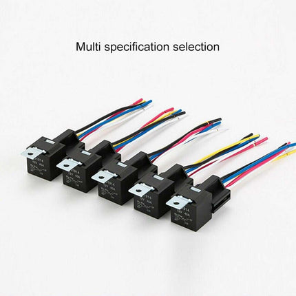 5PCS/Set 24V 40 Amp Car SPDT Automotive Relay DC 4 Pin 5 Wires W/ Harness Socket