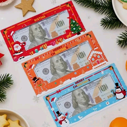 24X Mixed Christmas Money Wallet Window Envelope Cash Holder Gift Card Voucher