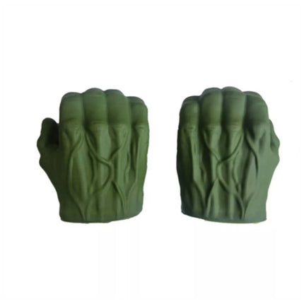 Pair of Green Plush Smash‑Fist Gloves, Kids Role‑Play Soft Toy Gloves for Party Cosplay