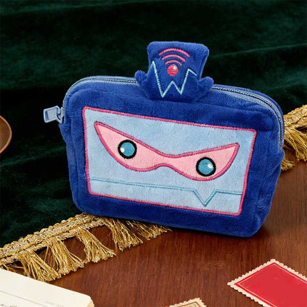 Cartoon Tech Character Plush Pouch - Soft Zipper Storage Bag