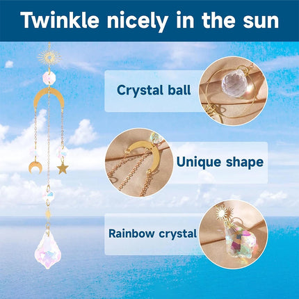 6PCS Lotus Sun Catcher Crystal Light Witchy Suncatcher Prism Rainbow Window Hanging