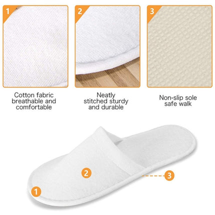 20 pairs SPA HOTEL GUEST SLIPPERS CLOSED TOE TOWELLING DISPOSABLE TERRY STYLE