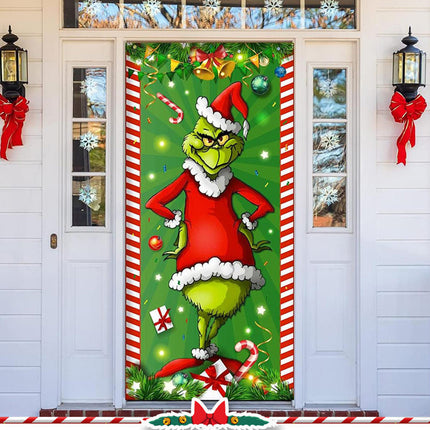 Christmas Porch Sign Door Banner, Festive Holiday Hanging Decoration for Front Door