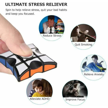 Rubiks Cube Spinner Cube Toys Anti-Anxiety Finger Spinner Stress Relief Toy