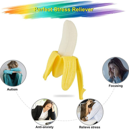 2 Pack Peeled Banana Squishy Toy Slow Rising Simulation Stress Relief Play