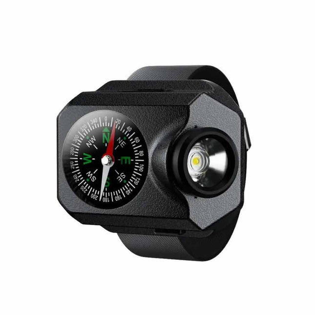 Mini Camping 2in1 Wrist Light Compass Outdoor LED Running Light USB Rechargeable