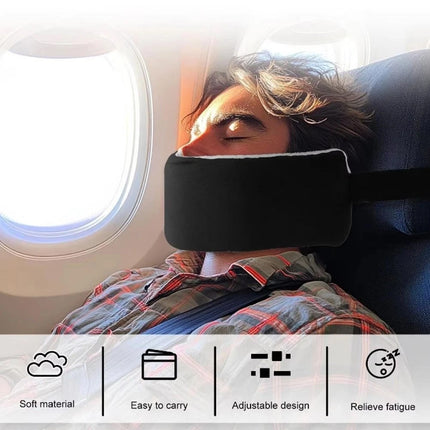 Travel Neck Support Pillow with Head Strap, Portable Airplane Head Rest, 1pc