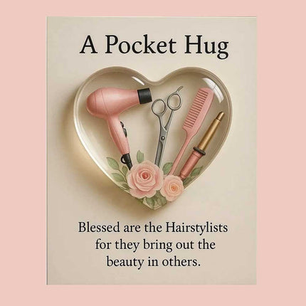 Pocket Hug Heart Token Sweet Gift Ornament for Hairstylists & Hairdressers
