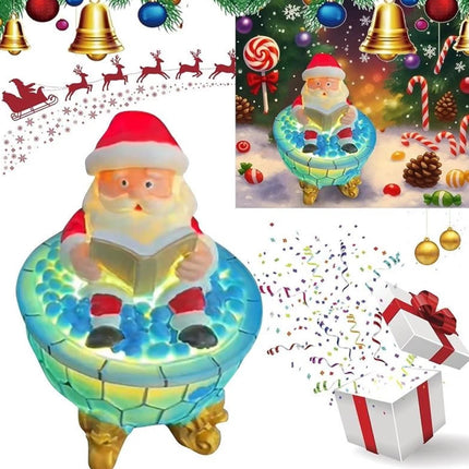 Christmas Santa Bubble Bath Lamp - Cute Santa Reading Books USB LED Decor Lamp