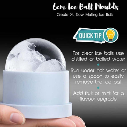 4X Large Ice Ball Maker Cube Tray Big Silicone Mold Sphere Whiskey Round Mould