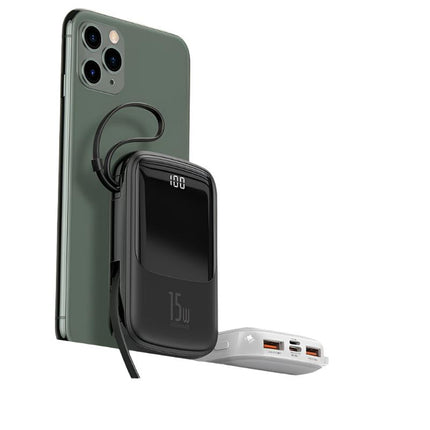 Baseus 10000mAh Mini Power Bank Built in Cables For iPhone 14 13 12 11 Pro Max