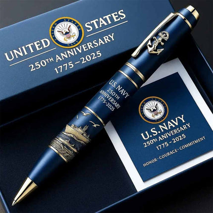 U.S. Navy 250th Anniversary Commemorative Pen 1775–2025 Naval Tribute Gift for Collectors