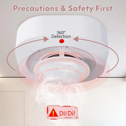 2×Home Fire Alarm Smoke Detector Gas Sensor Smoke Alarm Fireangel Battery-worked