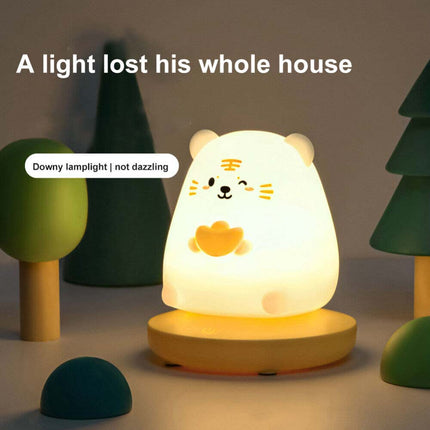 Cute Animal LED Night Light Silicone Bedside Table Lamp Kids Gift Rechargeable