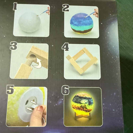 Kids Gift Set Electronic Sound Plush Cat DIY Paint 3D Moon Lamp for Boys Girls 3-12 Years