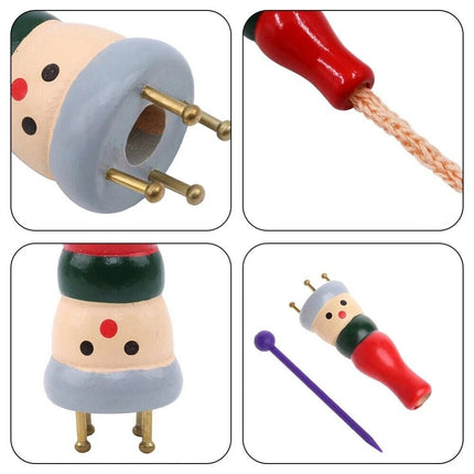 Wooden Spool Knitting Doll Set – 2-Piece French Knitting Tool Kit for Beginners