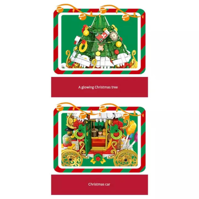 Mini Building Blocks Kids  Bricks Girls Toys Christmas Gift Elk Santa Claus & Snowman