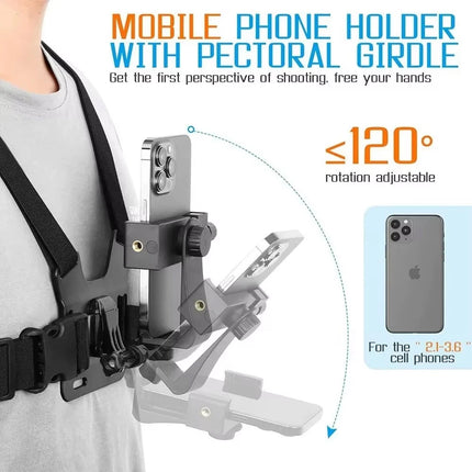 5pcs Chest Mount Harness Strap Action Camera Phone Holder POV for Mobile Phone EM