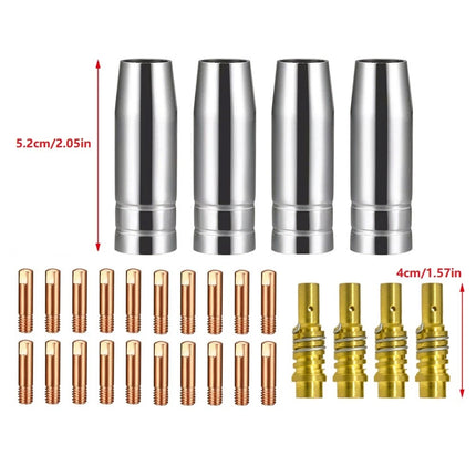 Welding Torch Accessory Kit for MIG Welders – 28-Piece Consumable Set, Compatible with MB15 / AK15