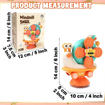 4 in 1 Baby Fidget Spinner Snail Windmill Set Suction Cup Infant Fun Bath Toy