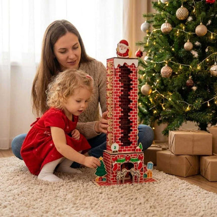24 Day Xmas Countdown Santa Chimney Advent Calendar, Christmas Puzzle Toy Gift