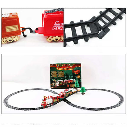 Musical Santa Christmas Tree Train Rail Track Set Light Sound Kids toy Xmas Gift