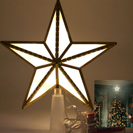 3D Christmas Tree Topper LED Glowing Star Light Projector Party Xmas Decor