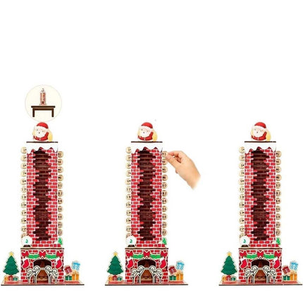 24 Day Xmas Countdown Santa Chimney Advent Calendar, Christmas Puzzle Toy Gift