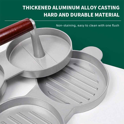 Double Burger Press Hamburger Maker Non-Stick Aluminum Beef Patty Mold for BBQ