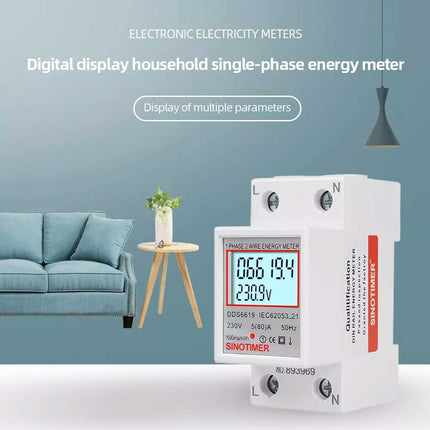 Digital KWH Electric Meter LCD Display 220V 230V Power Meter 50 60Hz for Indoor