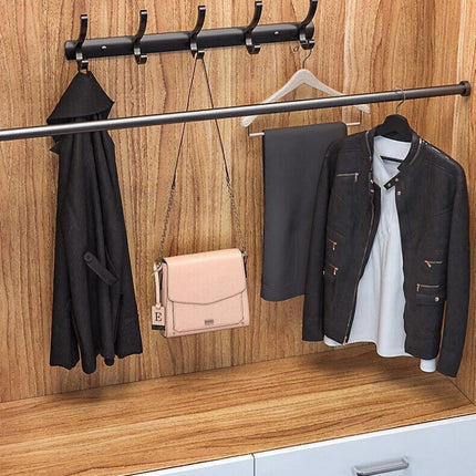 6 Hooks Aluminum Coat Clothes Door Holder Rack Key Hooks Wall Mounted Hanger