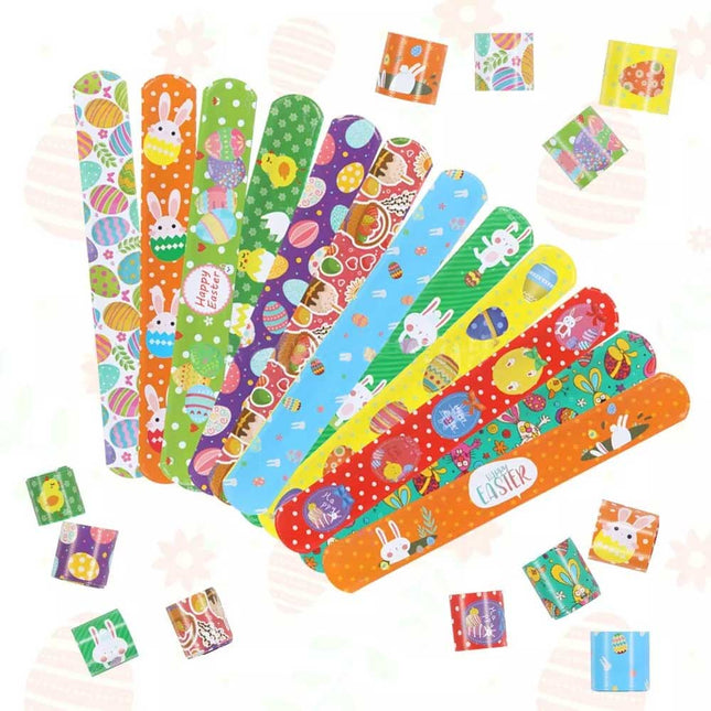 12pcs Easter Snap Slap Bands Mixed Color Kids Party Favor Novelty Toys Gifts