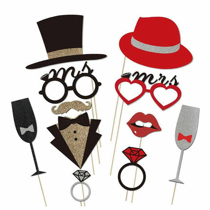 54X Party Props Photo Booth Moustache Engagement Wedding Married PhotoboothFunny