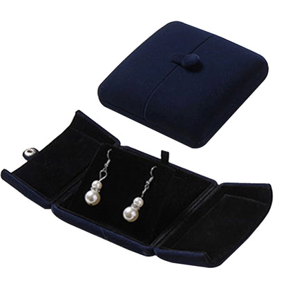 Double-Opening Small Velvet Jewelry Box for Necklaces & Earrings