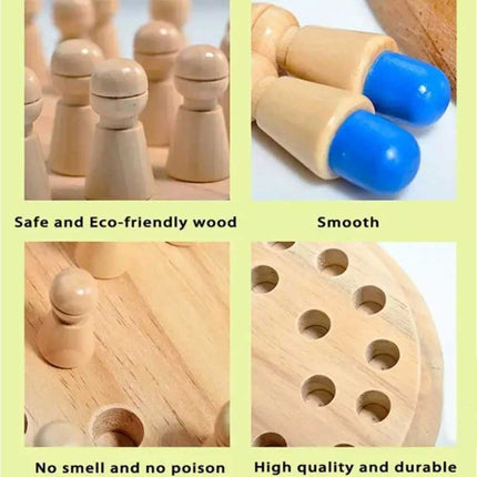 Wooden Memory Match Stick Chess Colour Game Board Puzzle Montessori Edu for Kids