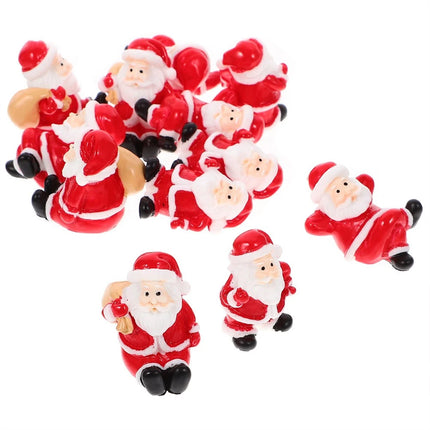 12Pcs Random Santa Claus Themed Mini Christmas Figurines - Micro Scene Ornaments for Indoor Holiday Decor