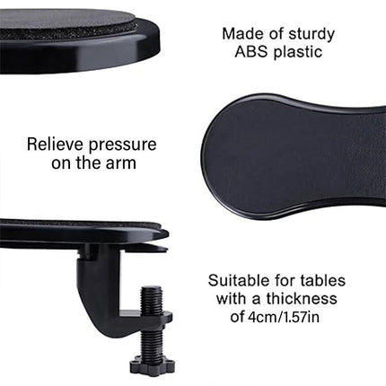 180° Rotating Leather Mouse Wrist Rest Pad, Anti-Fatigue Desk Arm Support