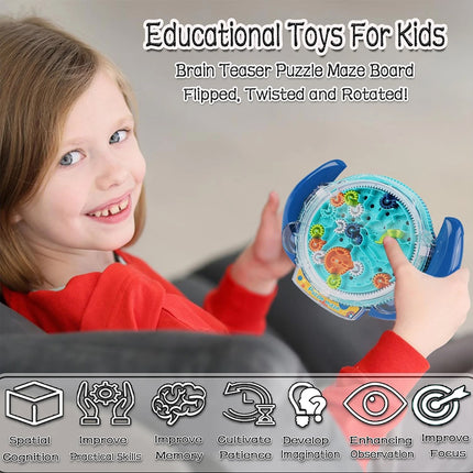 3D Brain Maze Puzzle Game, Brain Teaser Educational Fidget Toy for Kids